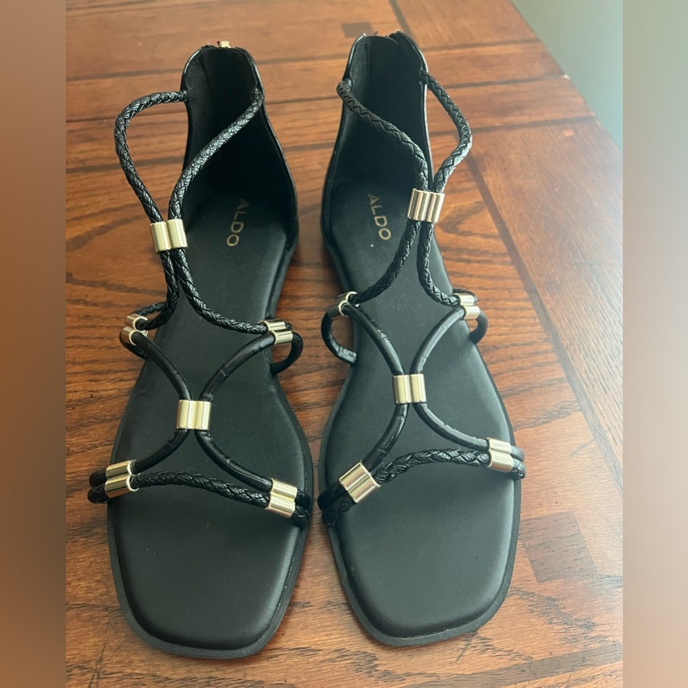 Aldo Black Sandals Sz 7